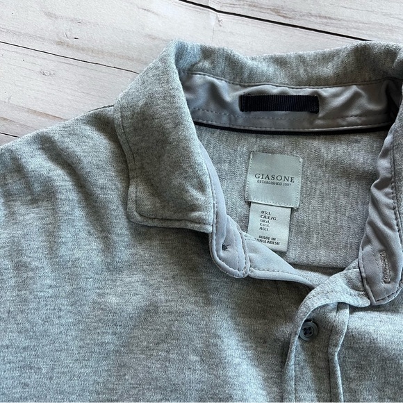 Giasone Men’s Long Sleeve Cotton Lyocell Button Down Shirt in Gray size Large - Picture 7 of 10